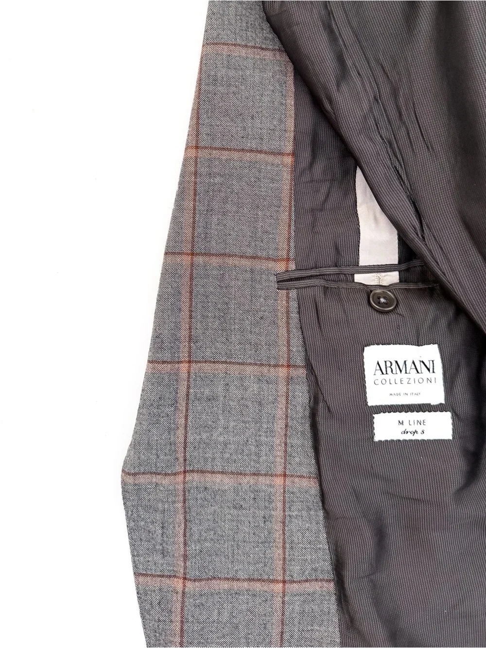 NWT NEW Armani Collezioni Gray Plaid Italian Wool Sport Coat Windowpane 40R
